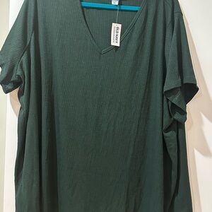 Old Navy Women's Dark Green V-Neck Tee